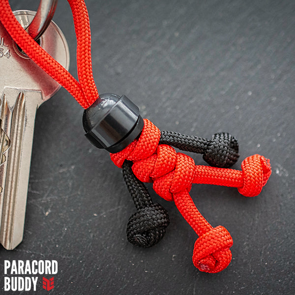 Black Red Biker Buddy Paracord Keychain