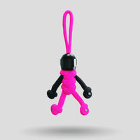 Black Hot Pink Biker Buddy Paracord Keychain