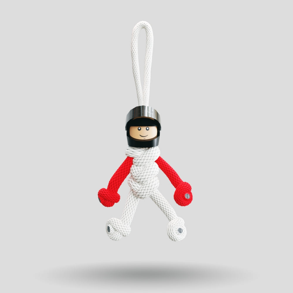 HAS White & Red Motorsport Paracord Buddy Keychain