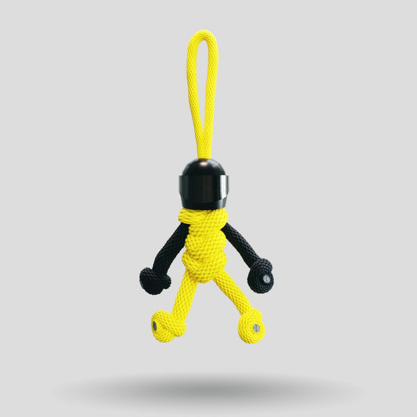 Black Yellow Biker Buddy Paracord Keychain