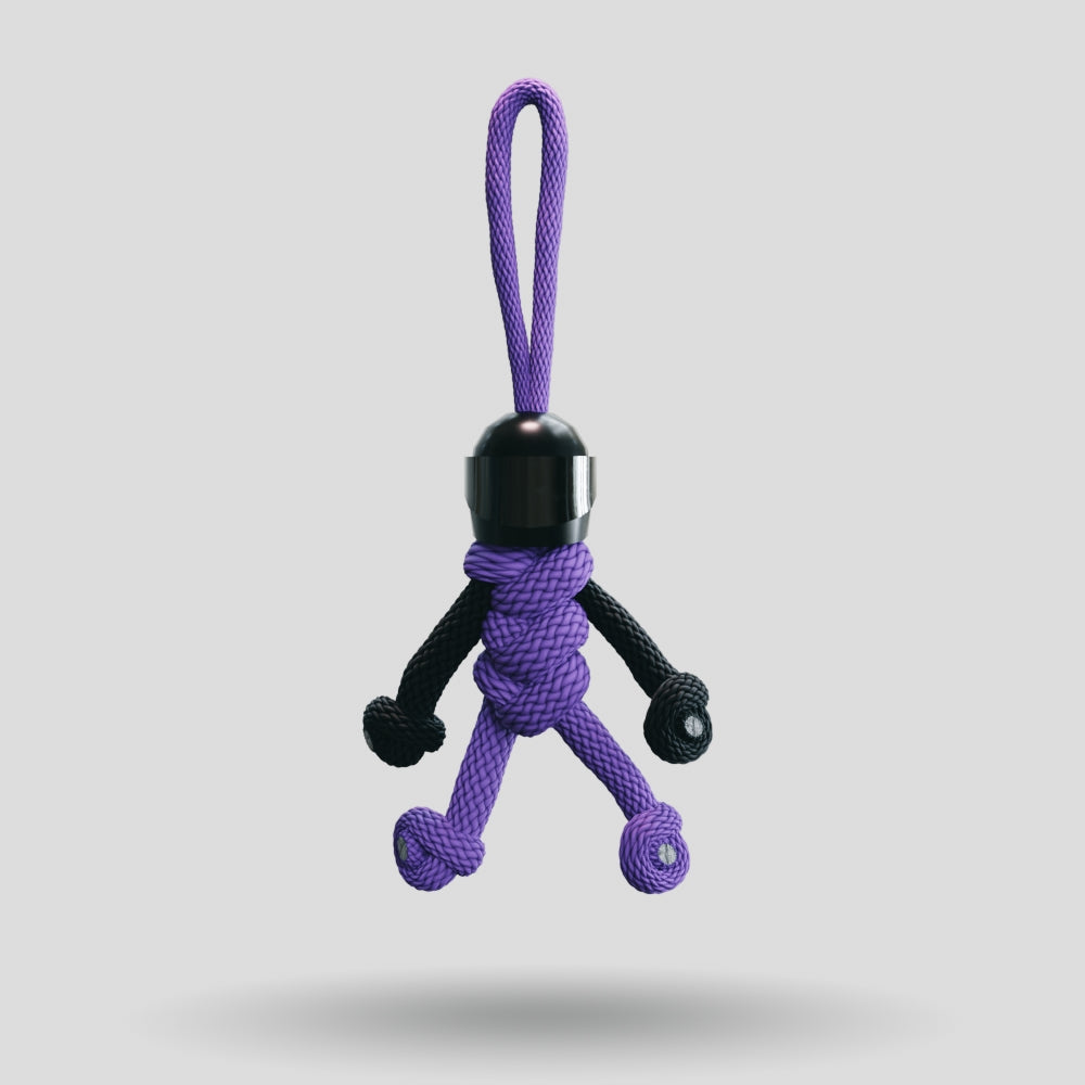 Black Purple Biker Buddy Paracord Keychain