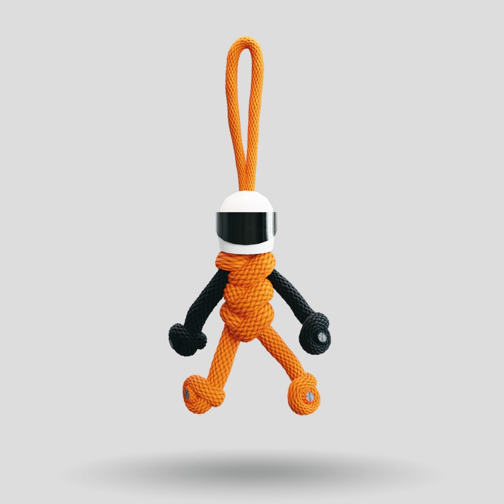 Orange Biker Buddy Paracord Keychain