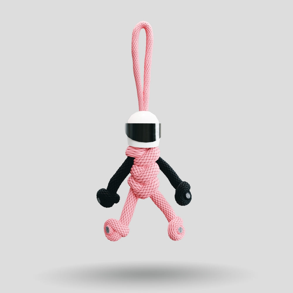 Pink Biker Buddy Paracord Keychain