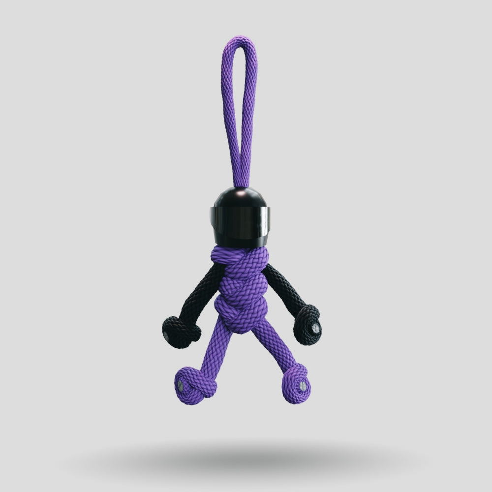 Black Purple Biker Buddy Paracord Keychain