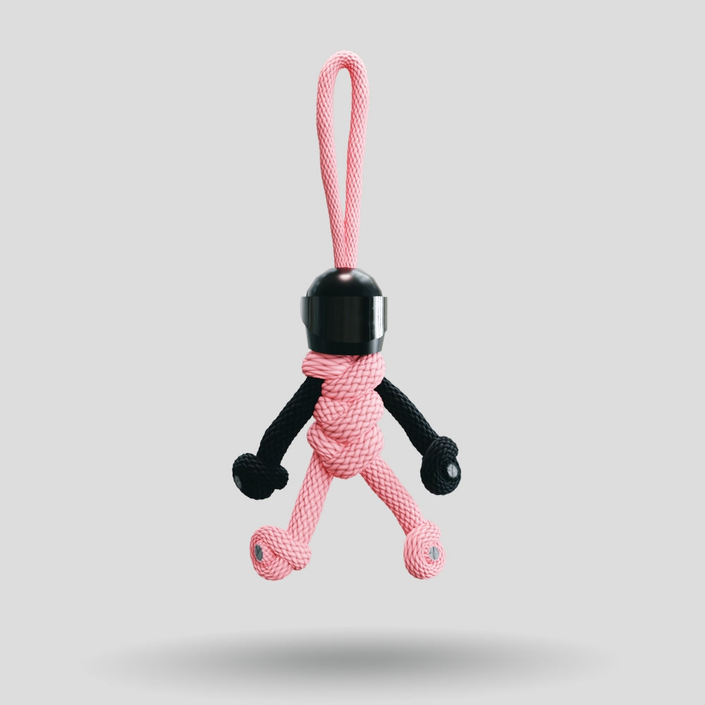 Black Pink Biker Buddy Paracord Keychain