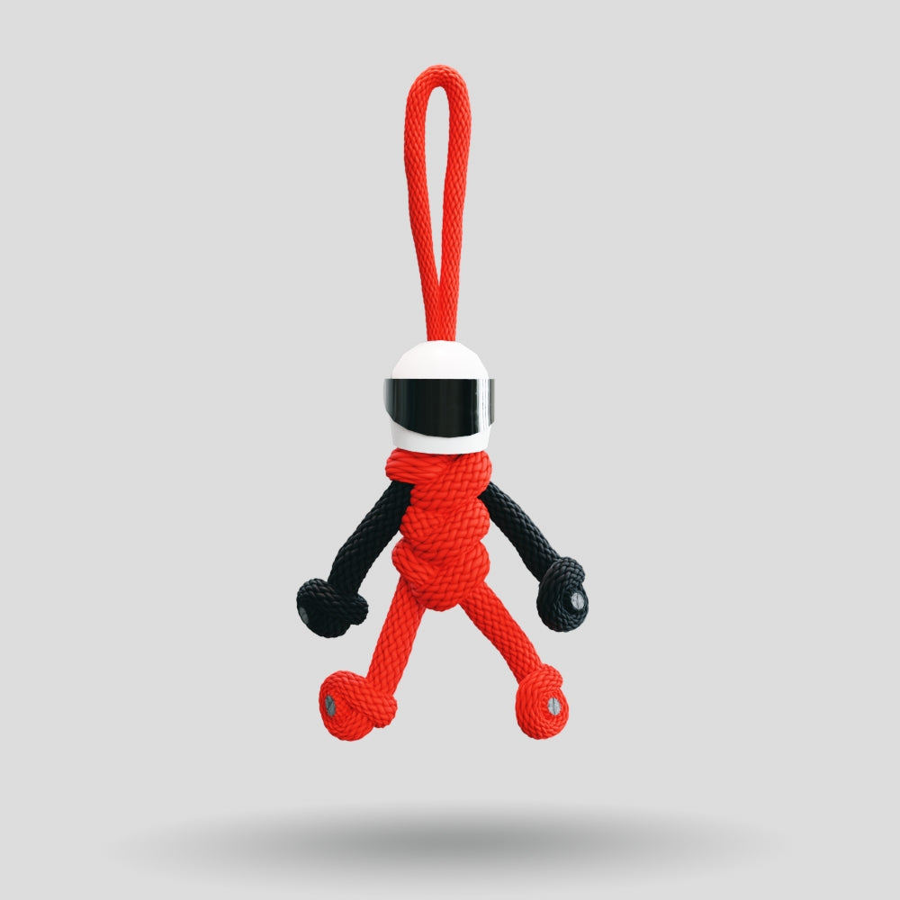 Red Biker Buddy Paracord Keychain