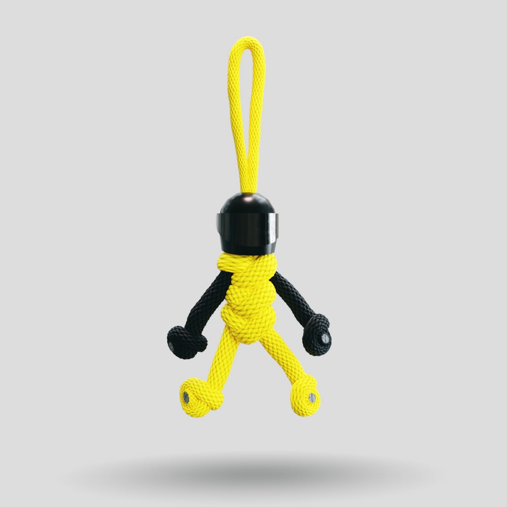 Black Yellow Biker Buddy Paracord Keychain