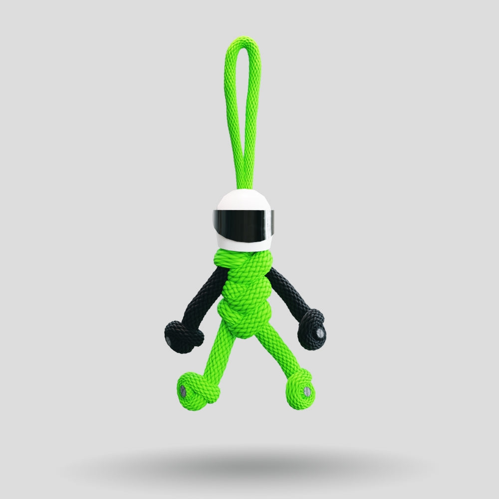 Green Biker Buddy Paracord Keychain