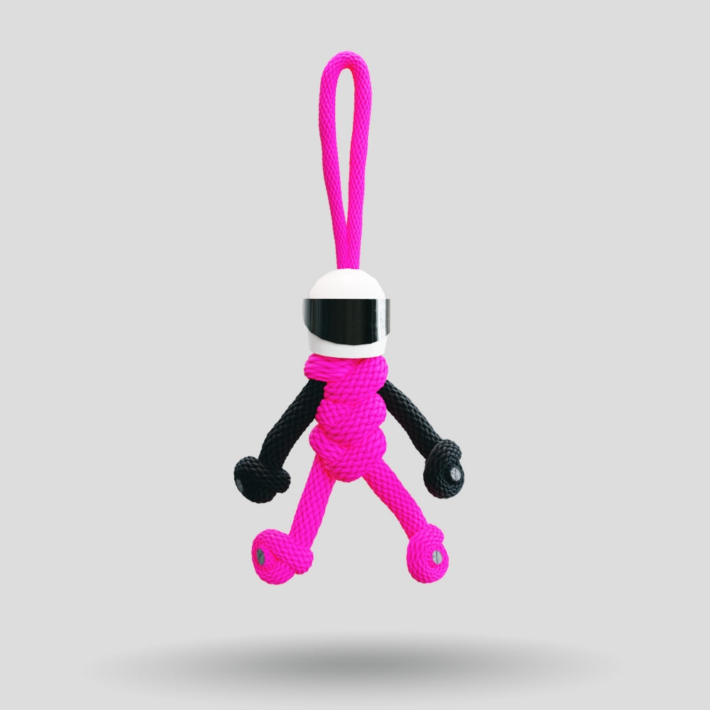 Hot Pink Biker Buddy Paracord Keychain