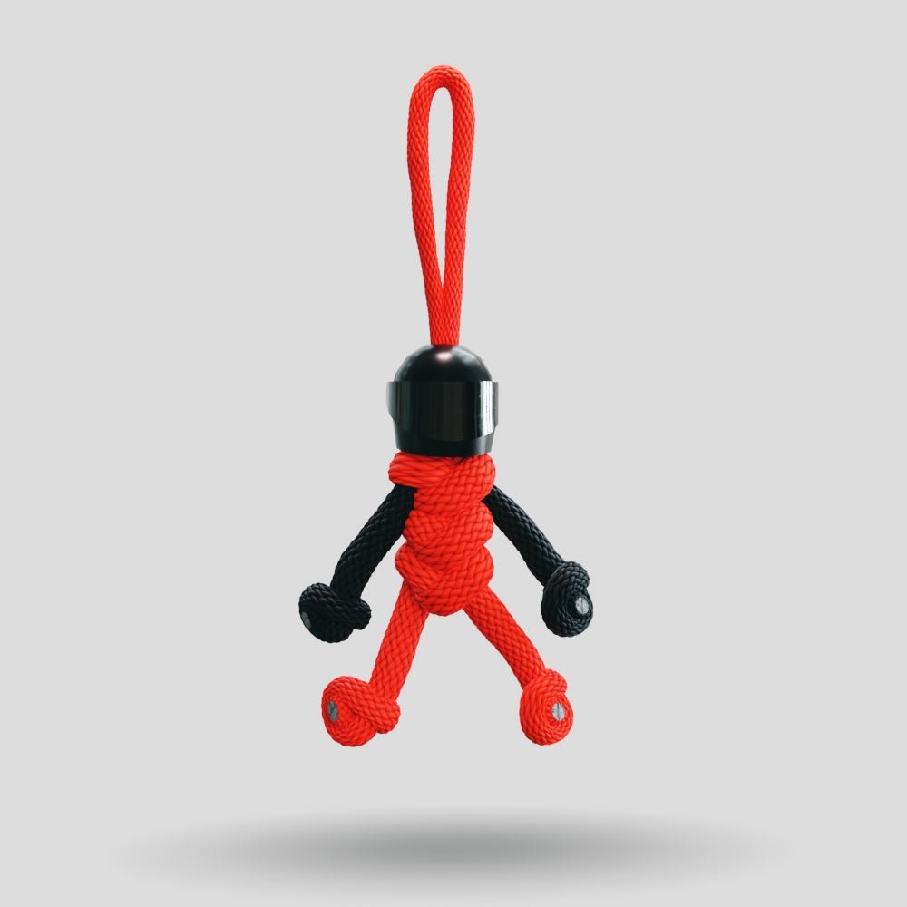 Black Red Biker Buddy Paracord Keychain