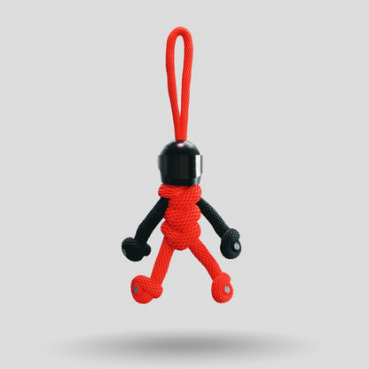 Black Red Biker Buddy Paracord Keychain
