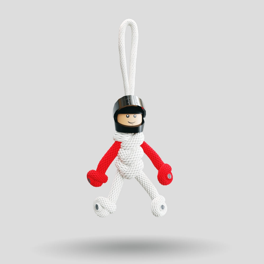 HAS White & Red Motorsport Paracord Buddy Keychain