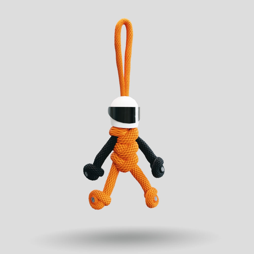 Orange Biker Buddy Paracord Keychain