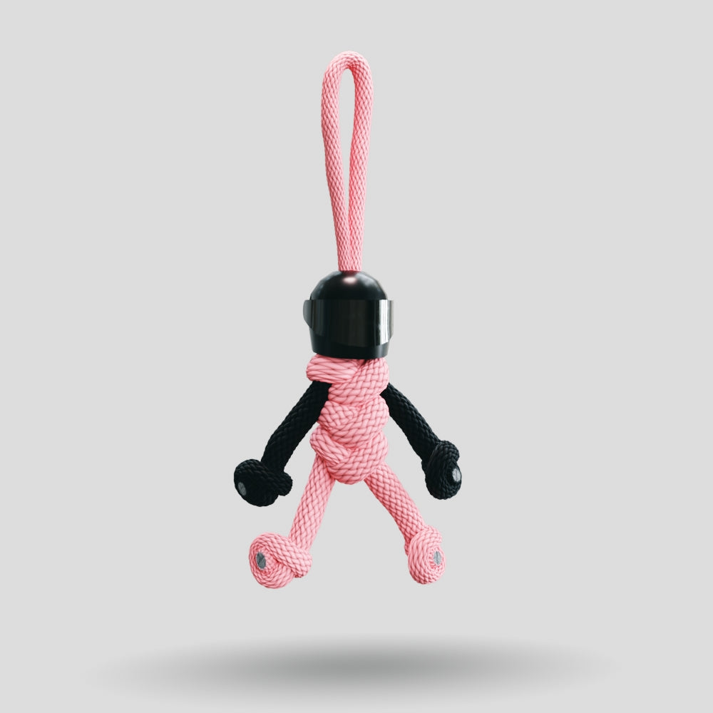 Black Pink Biker Buddy Paracord Keychain