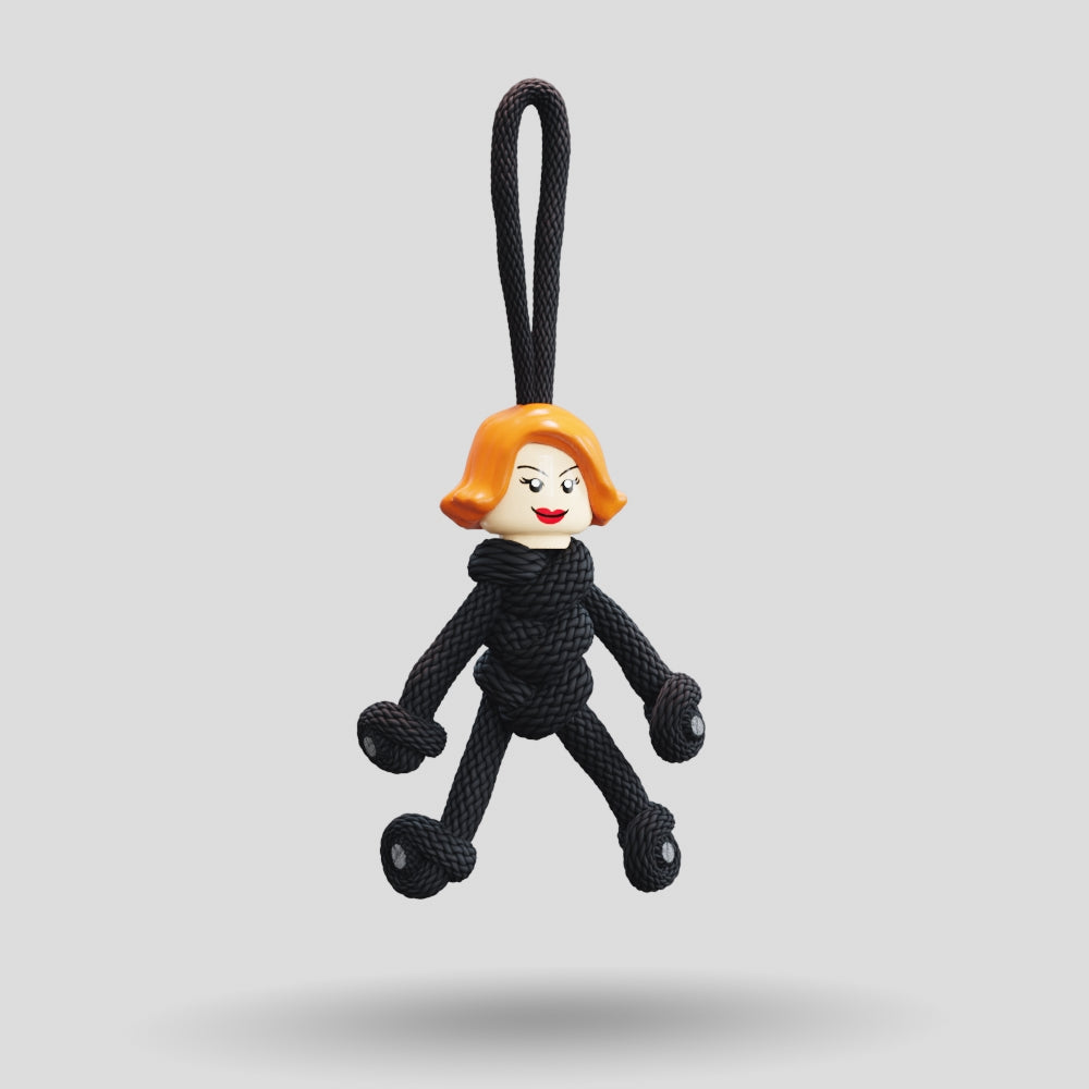 Black Widow Paracord Buddy Keychain