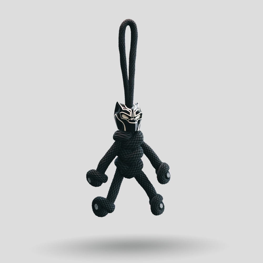 Black Panther Paracord Buddy Keychain