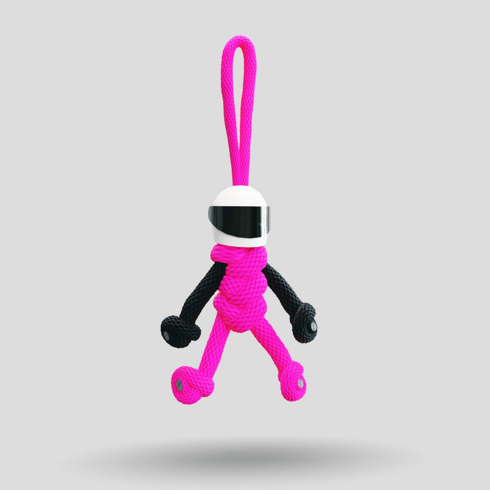 Hot Pink Biker Buddy Paracord Keychain