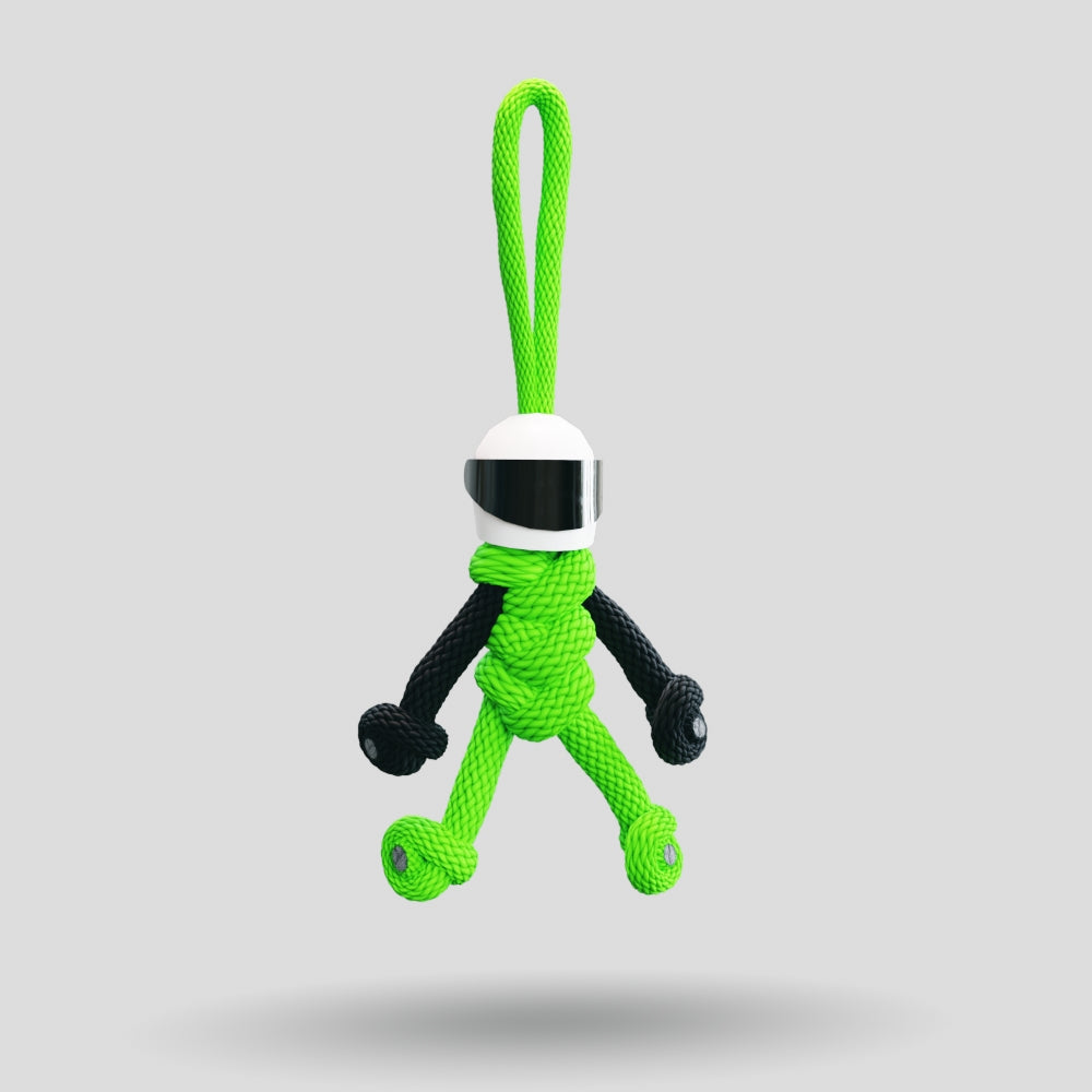 Green Biker Buddy Paracord Keychain