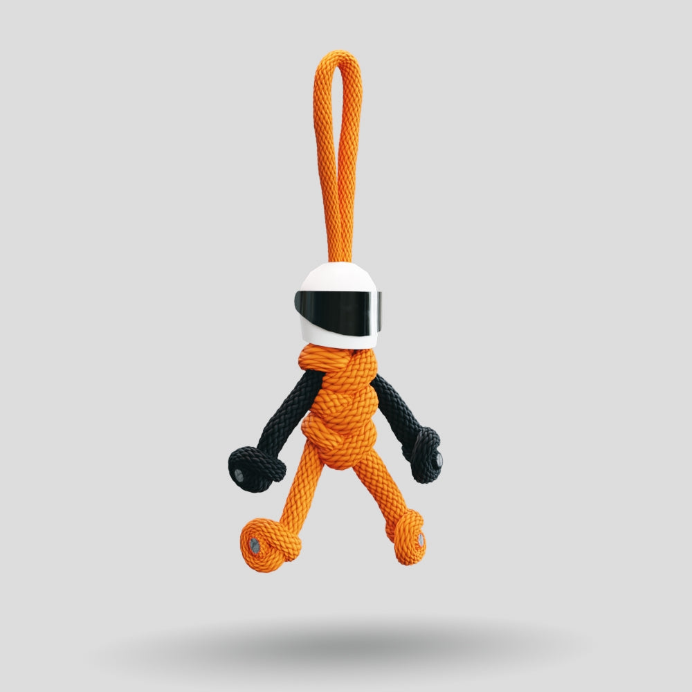 Orange Biker Buddy Paracord Keychain