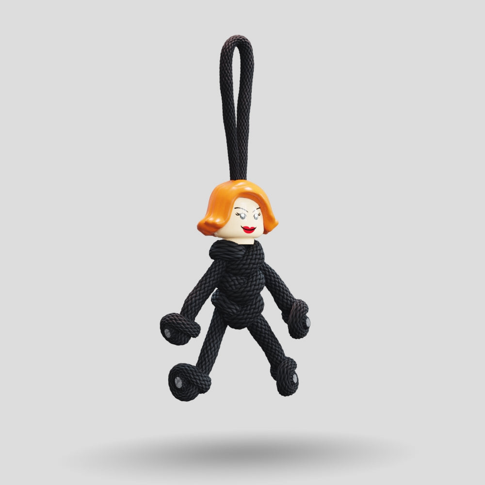 Black Widow Paracord Buddy Keychain