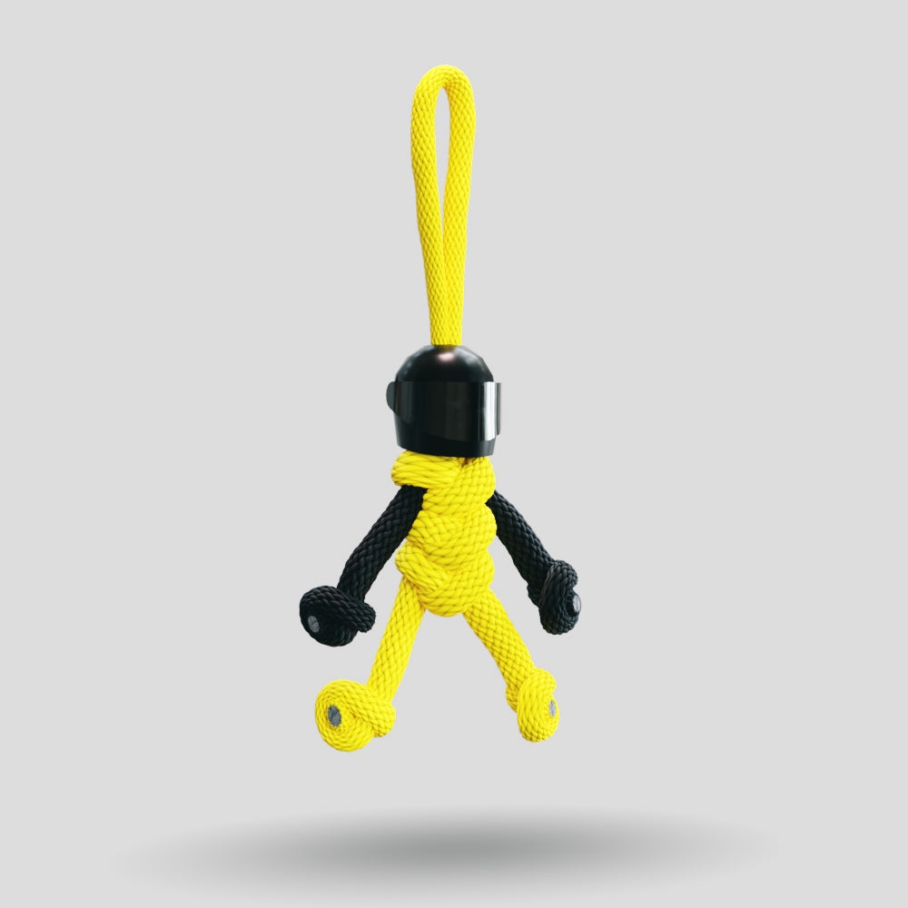 Black Yellow Biker Buddy Paracord Keychain