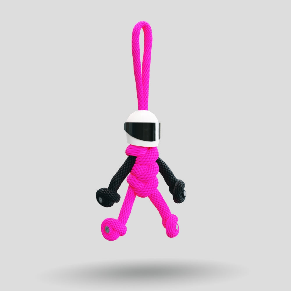 Hot Pink Biker Buddy Paracord Keychain