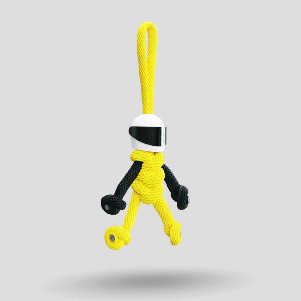 Yellow Biker Buddy Paracord Keychain