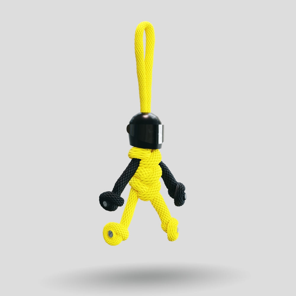 Black Yellow Biker Buddy Paracord Keychain