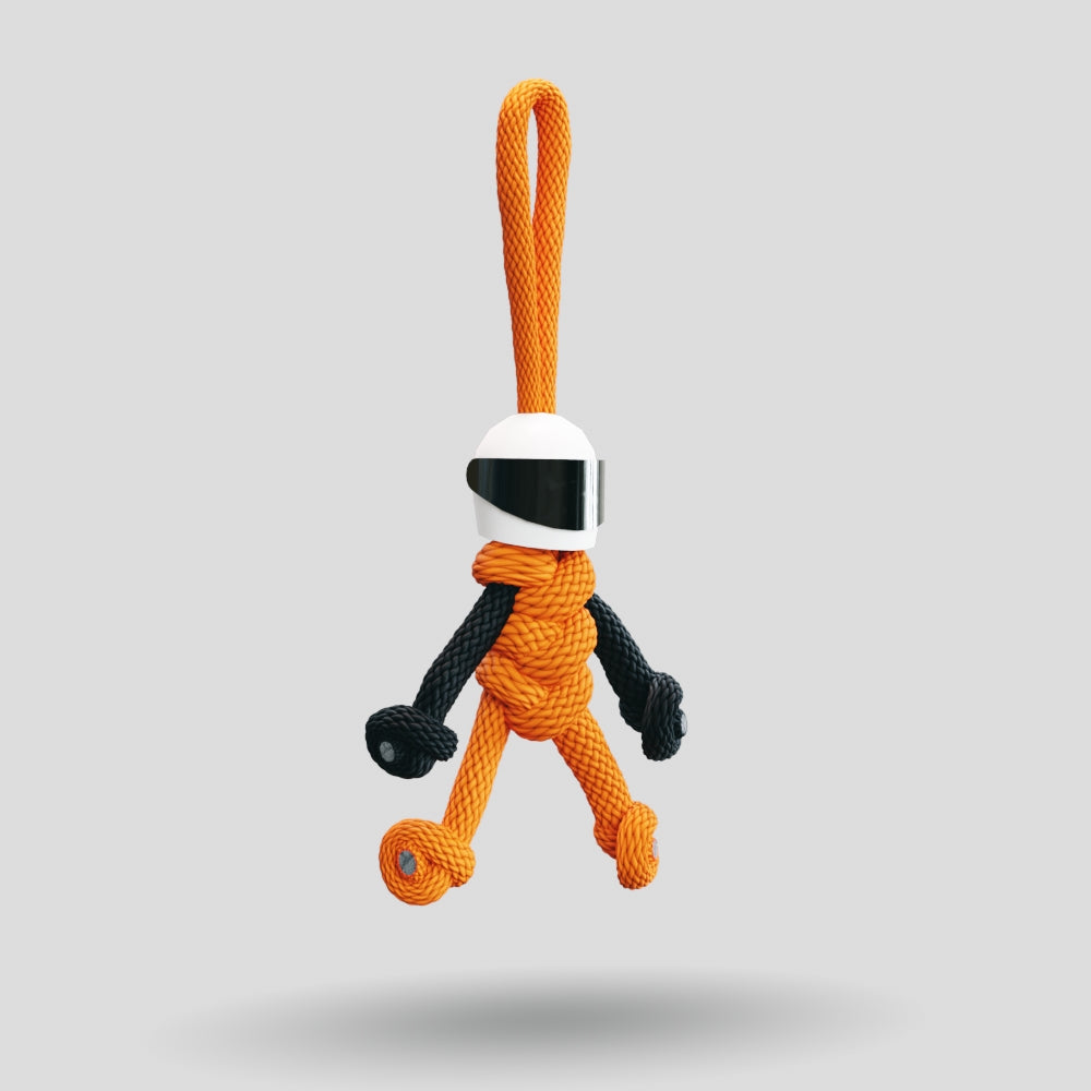 Orange Biker Buddy Paracord Keychain