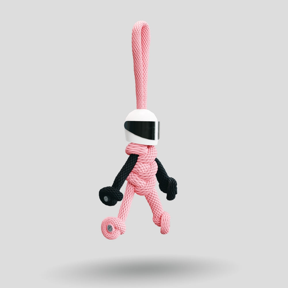 Pink Biker Buddy Paracord Keychain