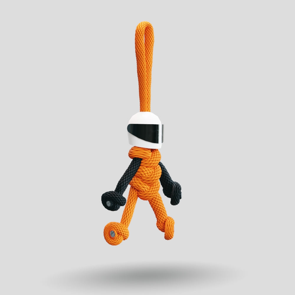 Orange Biker Buddy Paracord Keychain