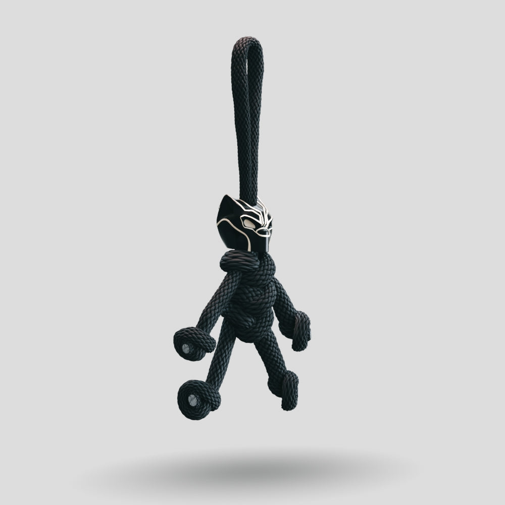 Black Panther Paracord Buddy Keychain