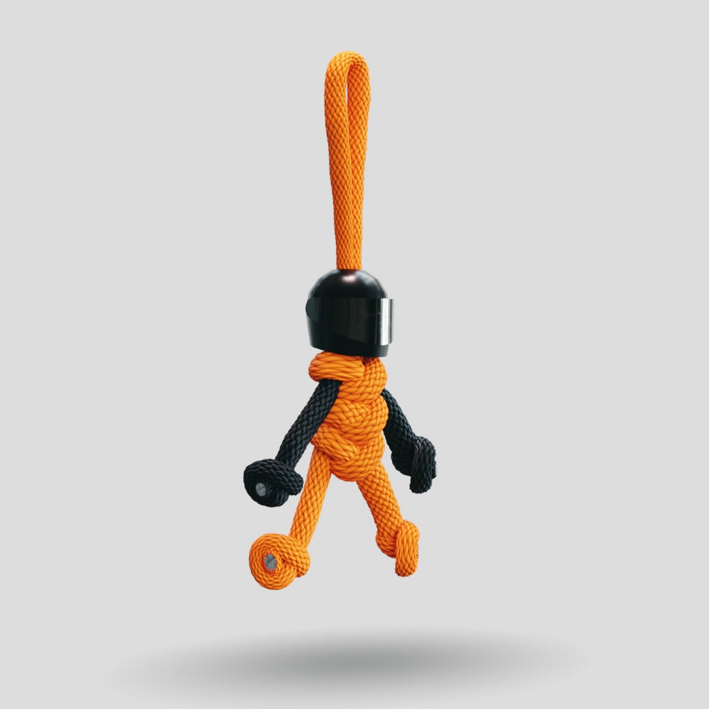 Black Orange Biker Buddy Paracord Keychain