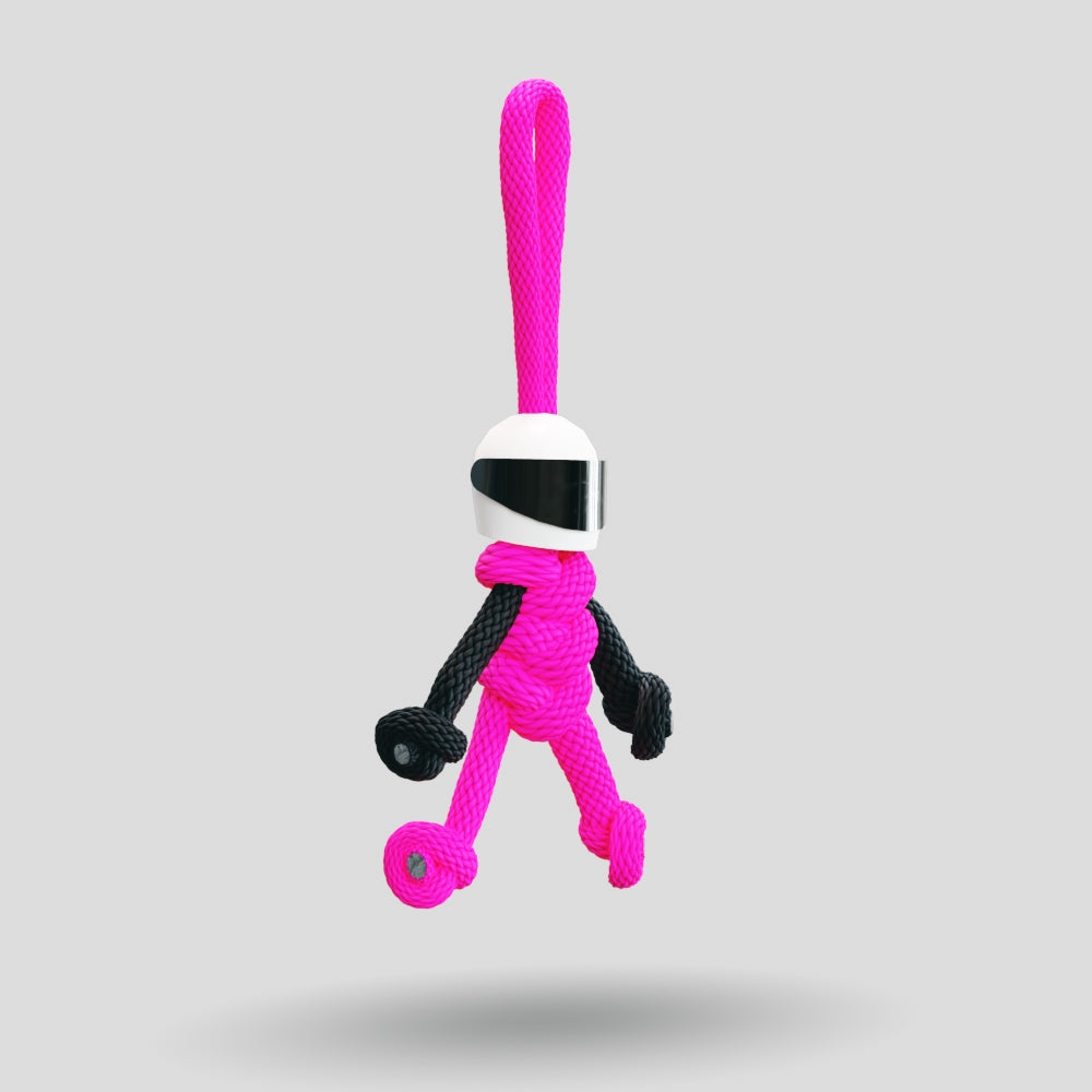 Hot Pink Biker Buddy Paracord Keychain