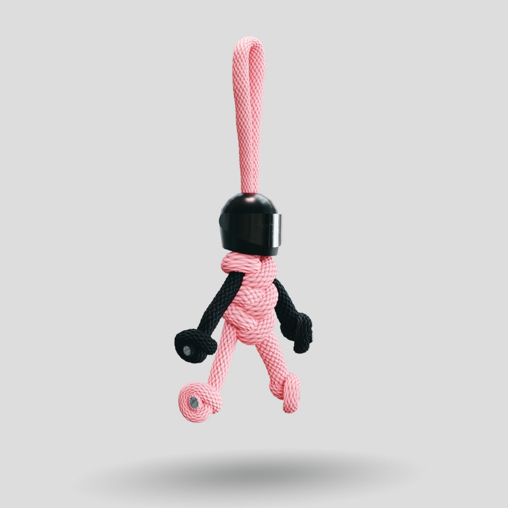 Black Pink Biker Buddy Paracord Keychain