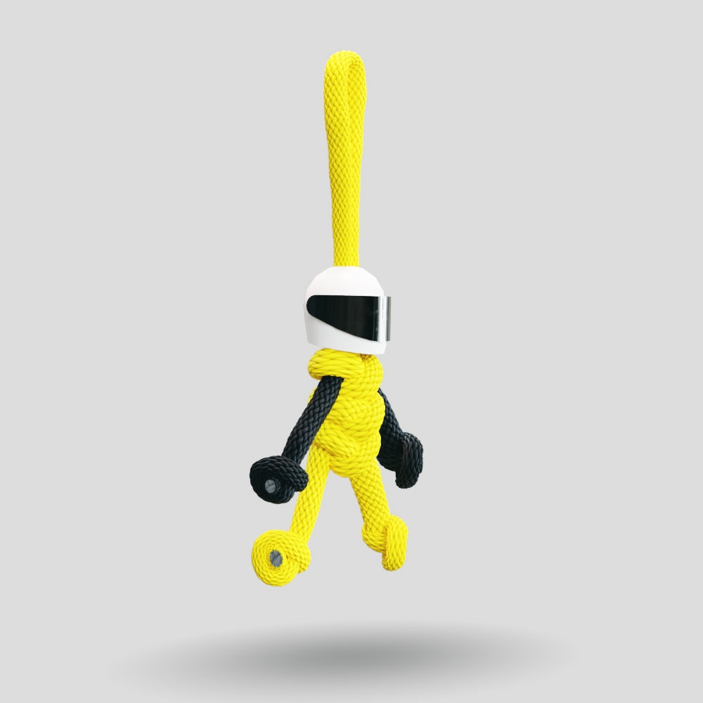 Yellow Biker Buddy Paracord Keychain