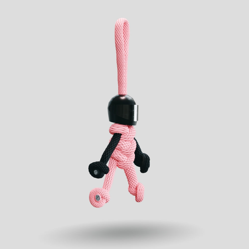 Black Pink Biker Buddy Paracord Keychain