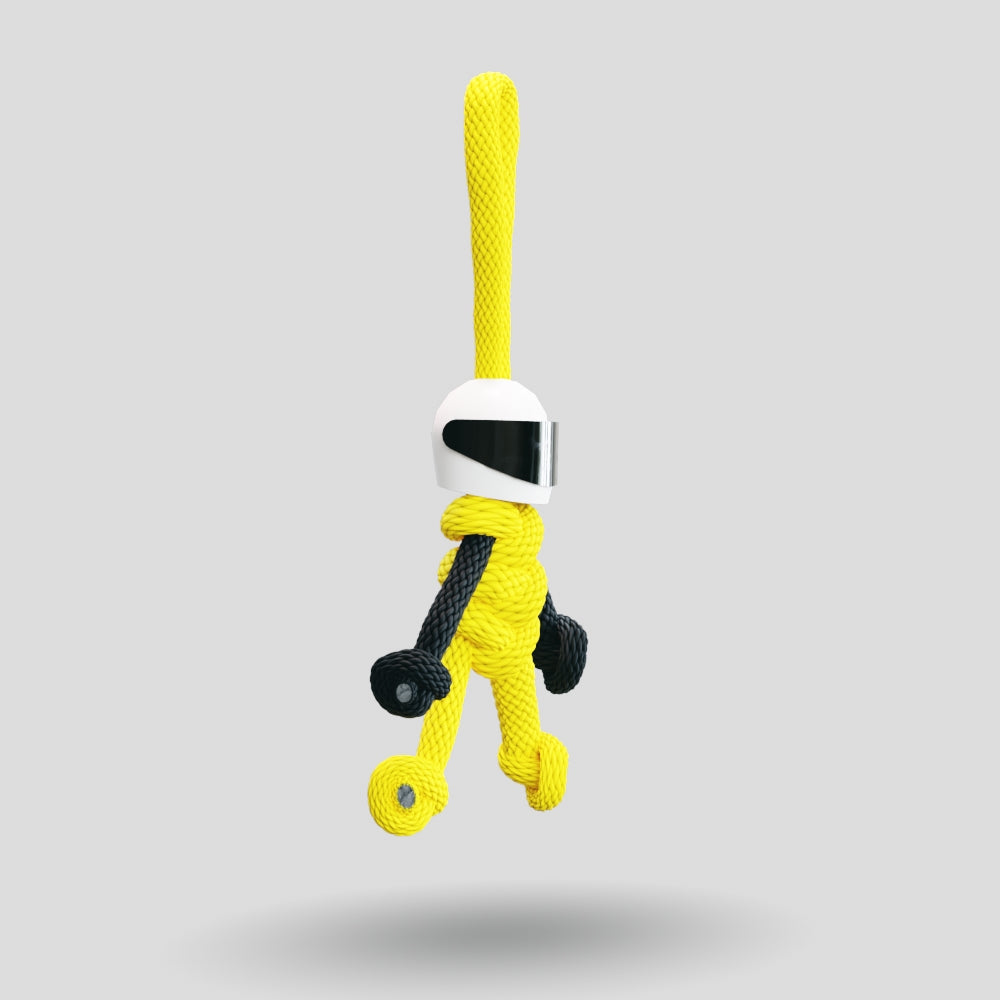 Yellow Biker Buddy Paracord Keychain