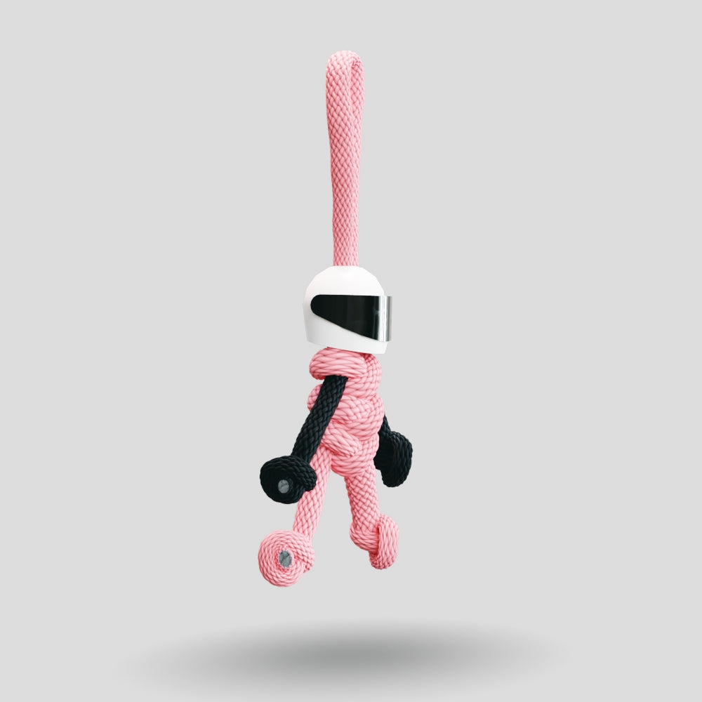 Pink Biker Buddy Paracord Keychain