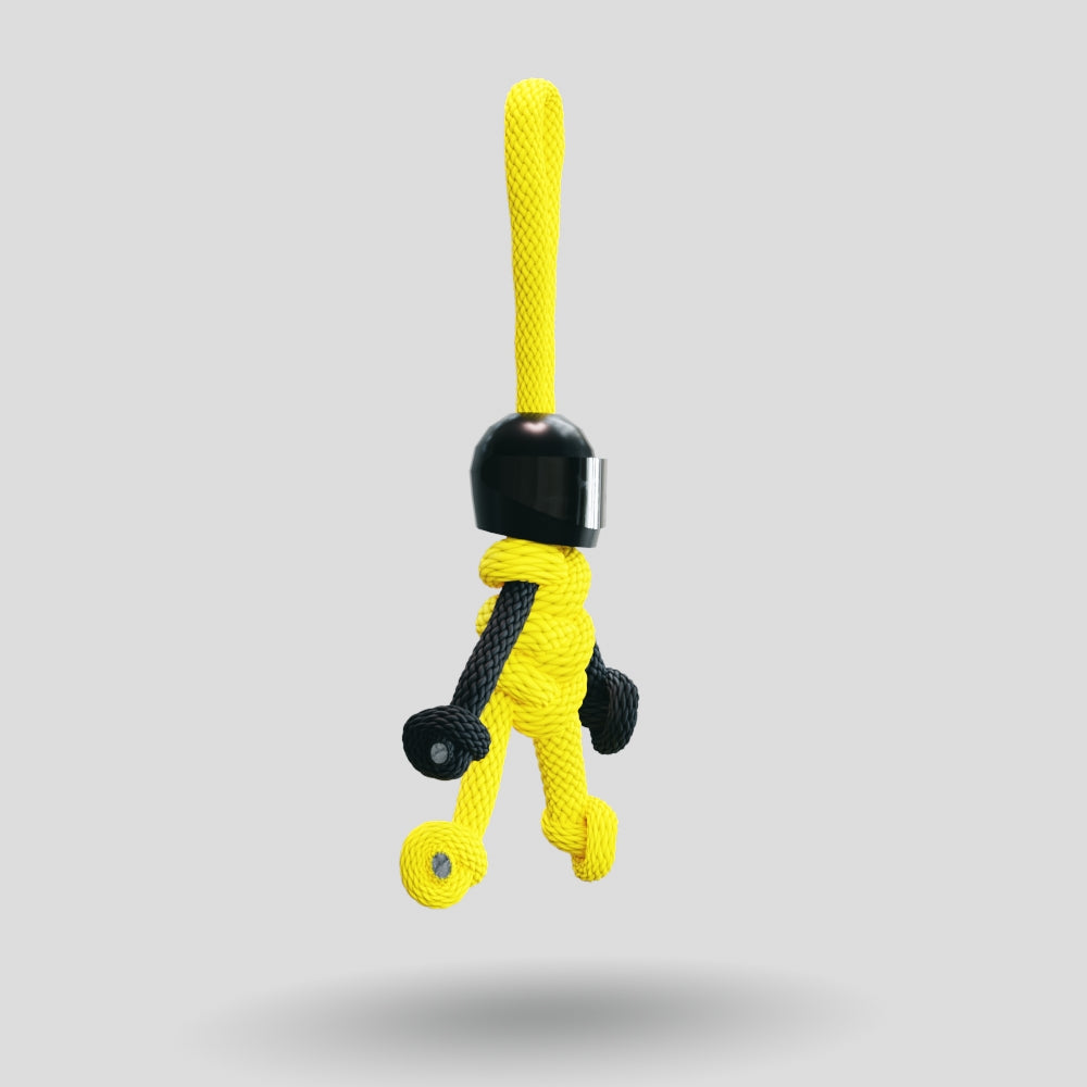 Black Yellow Biker Buddy Paracord Keychain