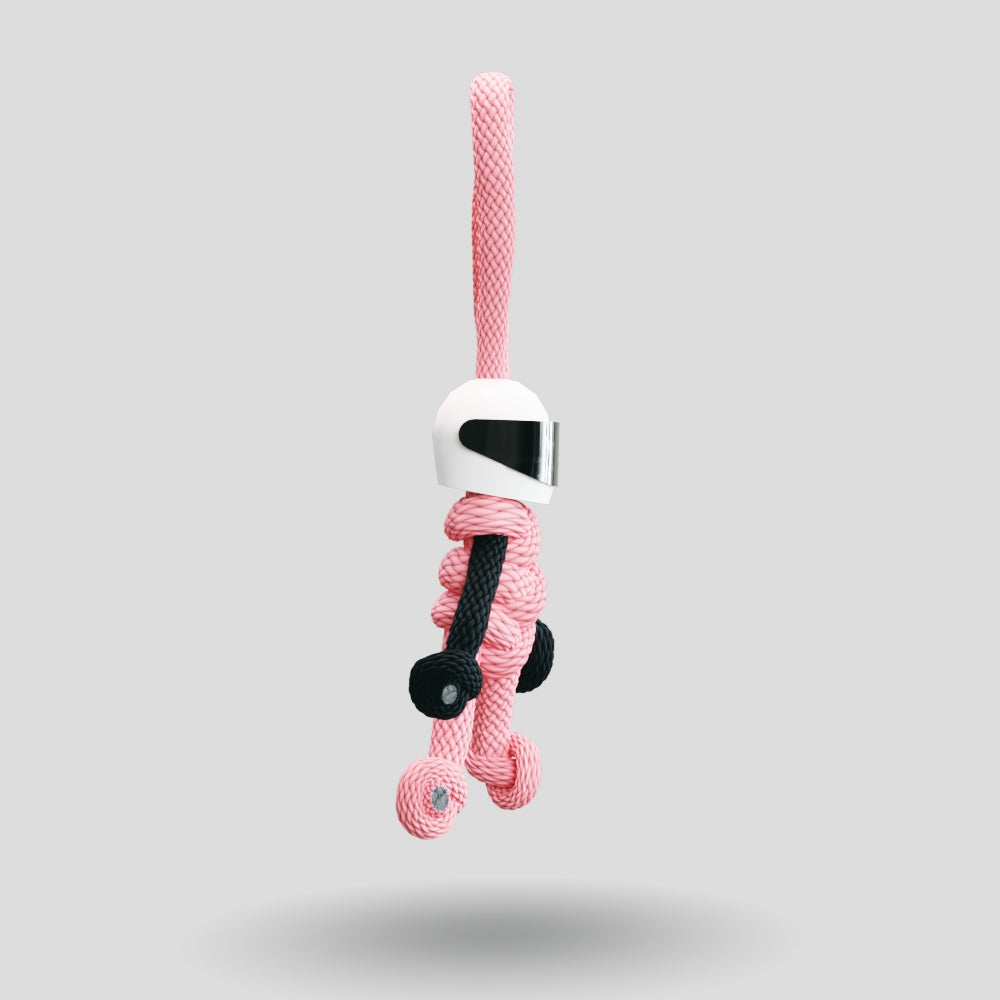 Pink Biker Buddy Paracord Keychain