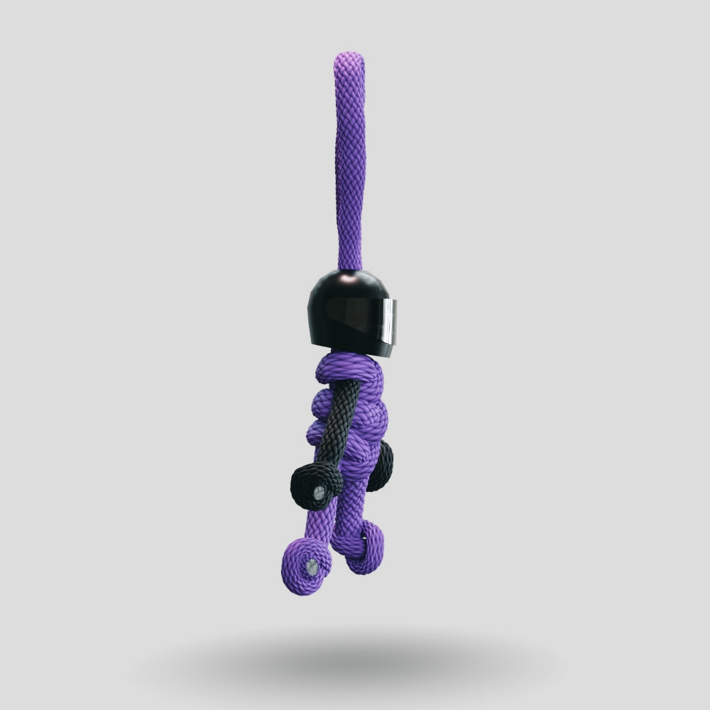 Black Purple Biker Buddy Paracord Keychain