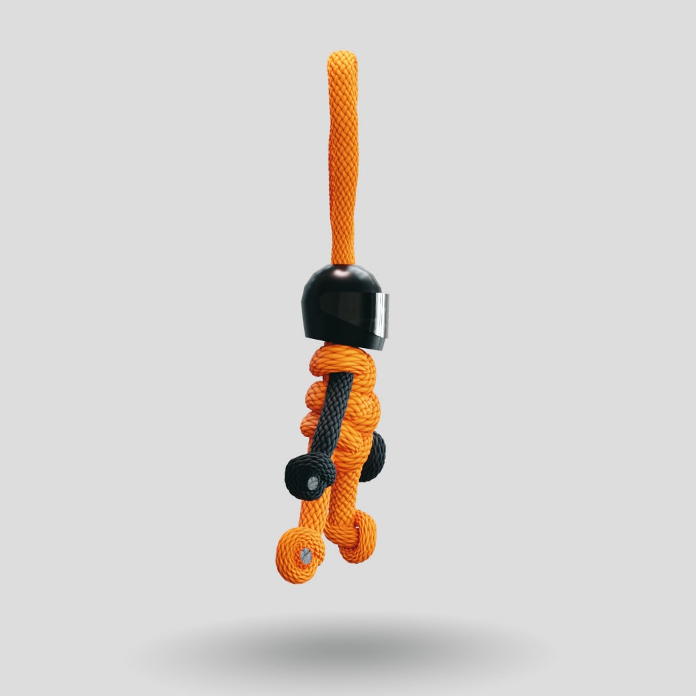 Black Orange Biker Buddy Paracord Keychain