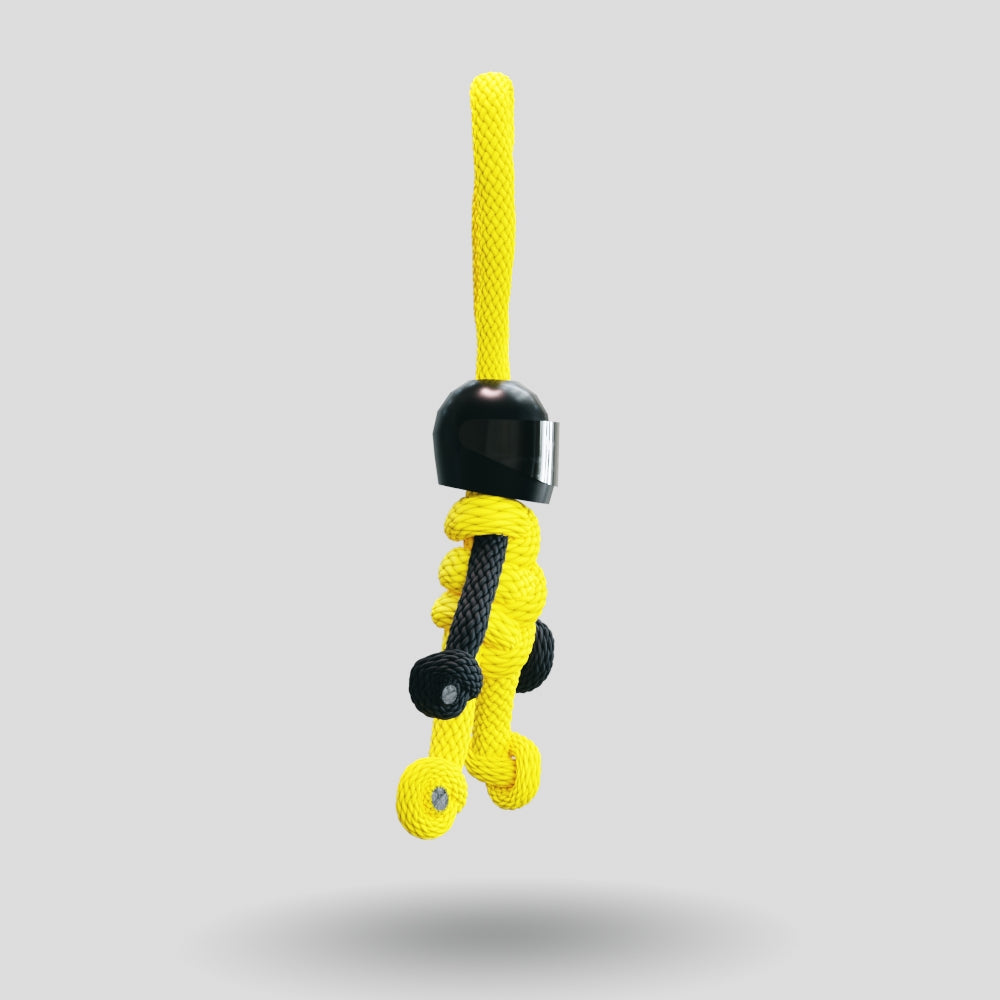 Black Yellow Biker Buddy Paracord Keychain