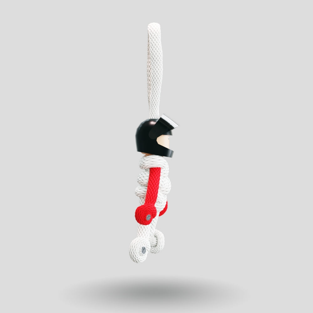 HAS White & Red Motorsport Paracord Buddy Keychain