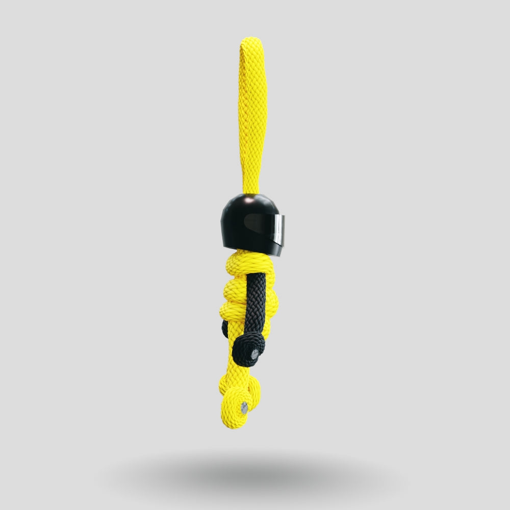 Black Yellow Biker Buddy Paracord Keychain