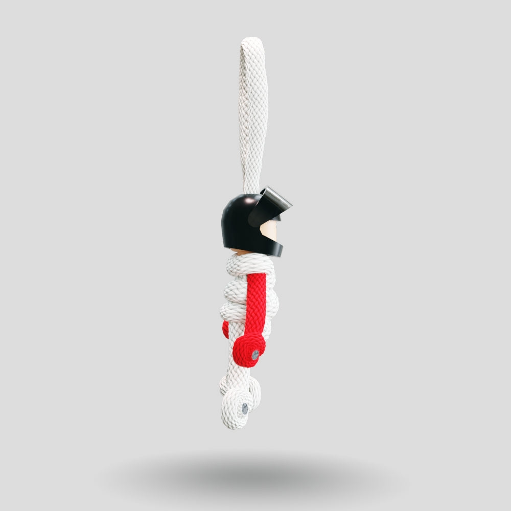 HAS White & Red Motorsport Paracord Buddy Keychain