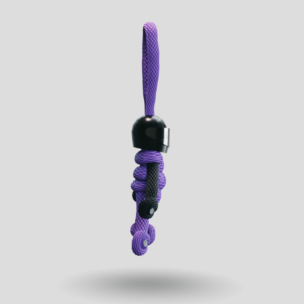 Black Purple Biker Buddy Paracord Keychain
