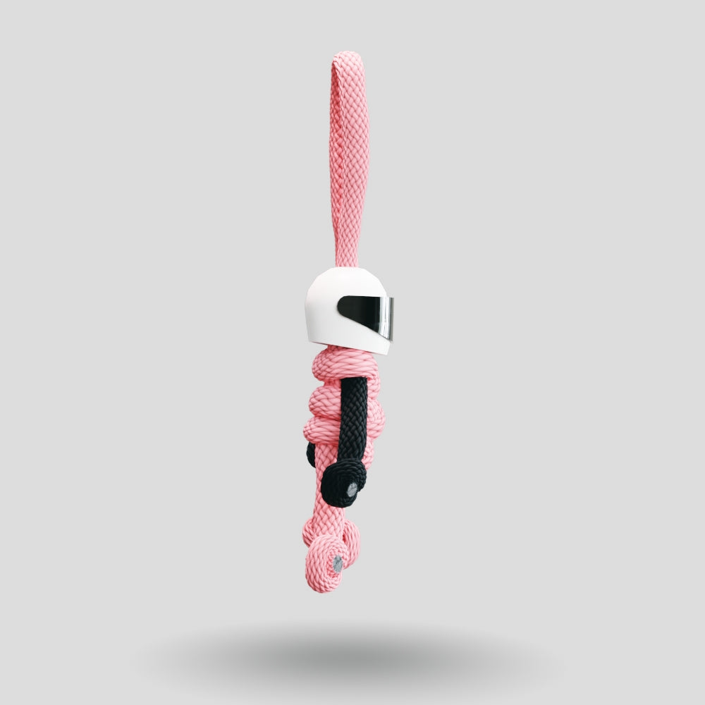 Pink Biker Buddy Paracord Keychain