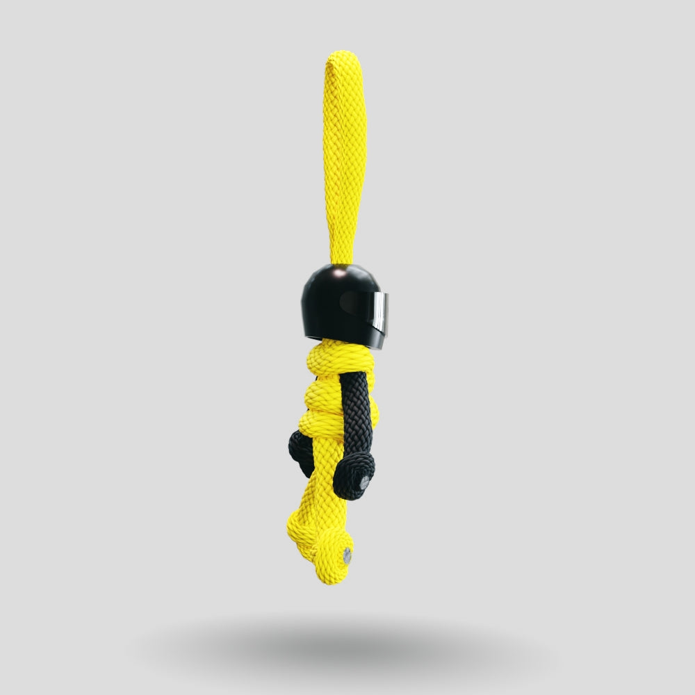 Black Yellow Biker Buddy Paracord Keychain